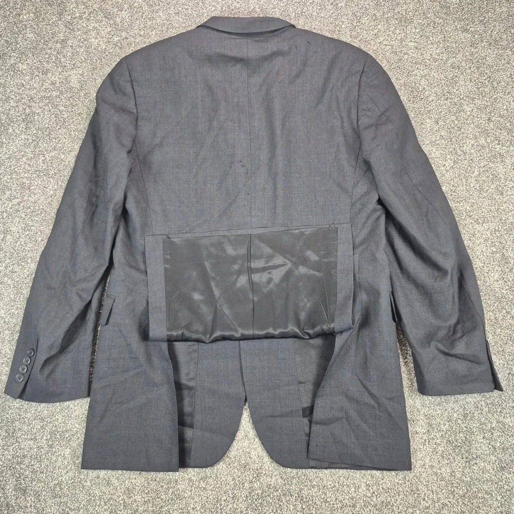 Burberry Blazer Mens 40L Gray Glen Check 100% Wool 3 Button Jacket Made in USA